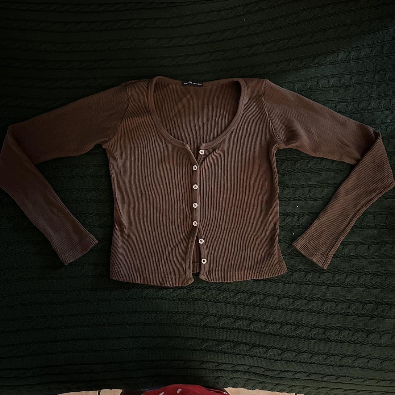 Brandy Melville Women's Brown Cardigan Depop
