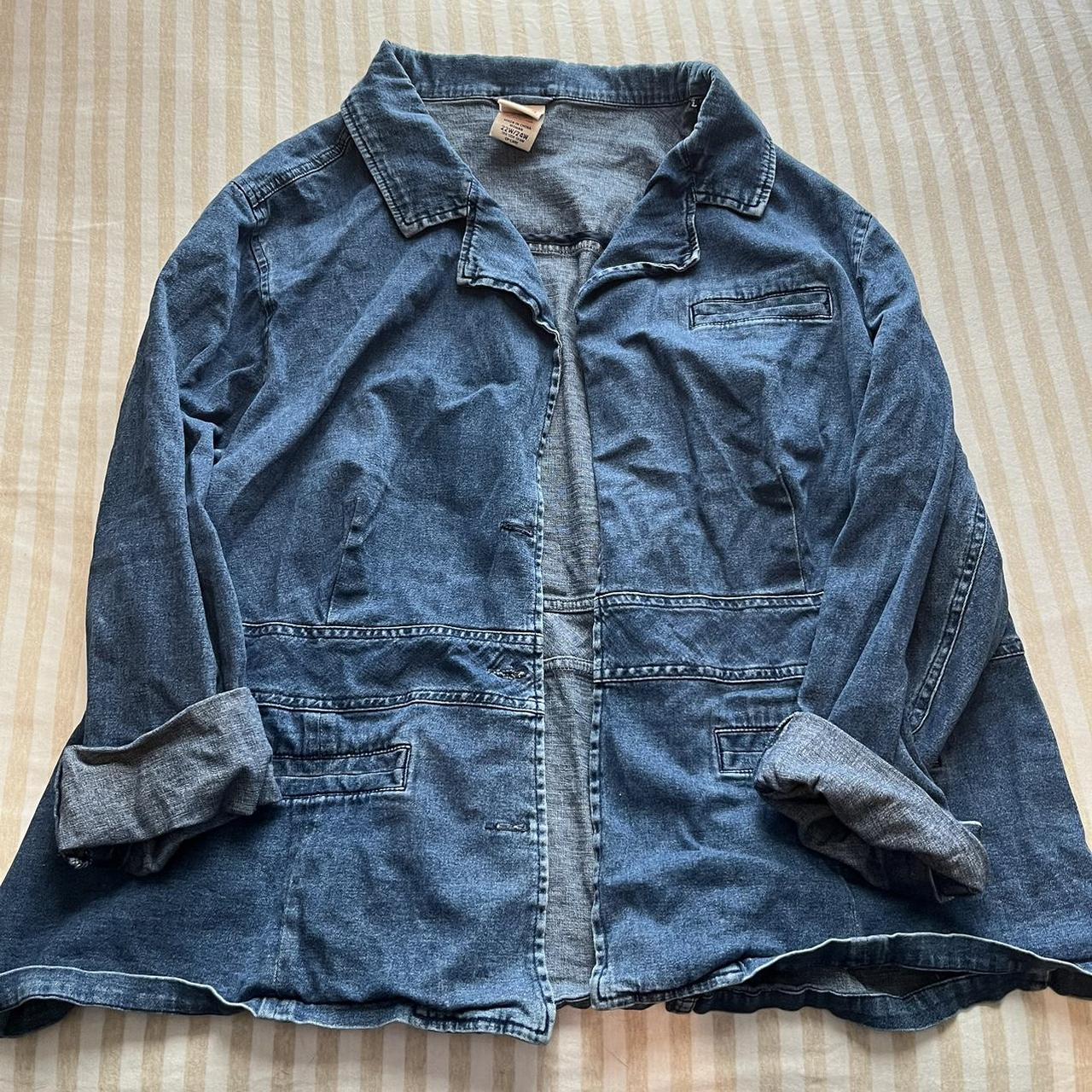 vintage faded glory jean jacket fits like an xl,... - Depop