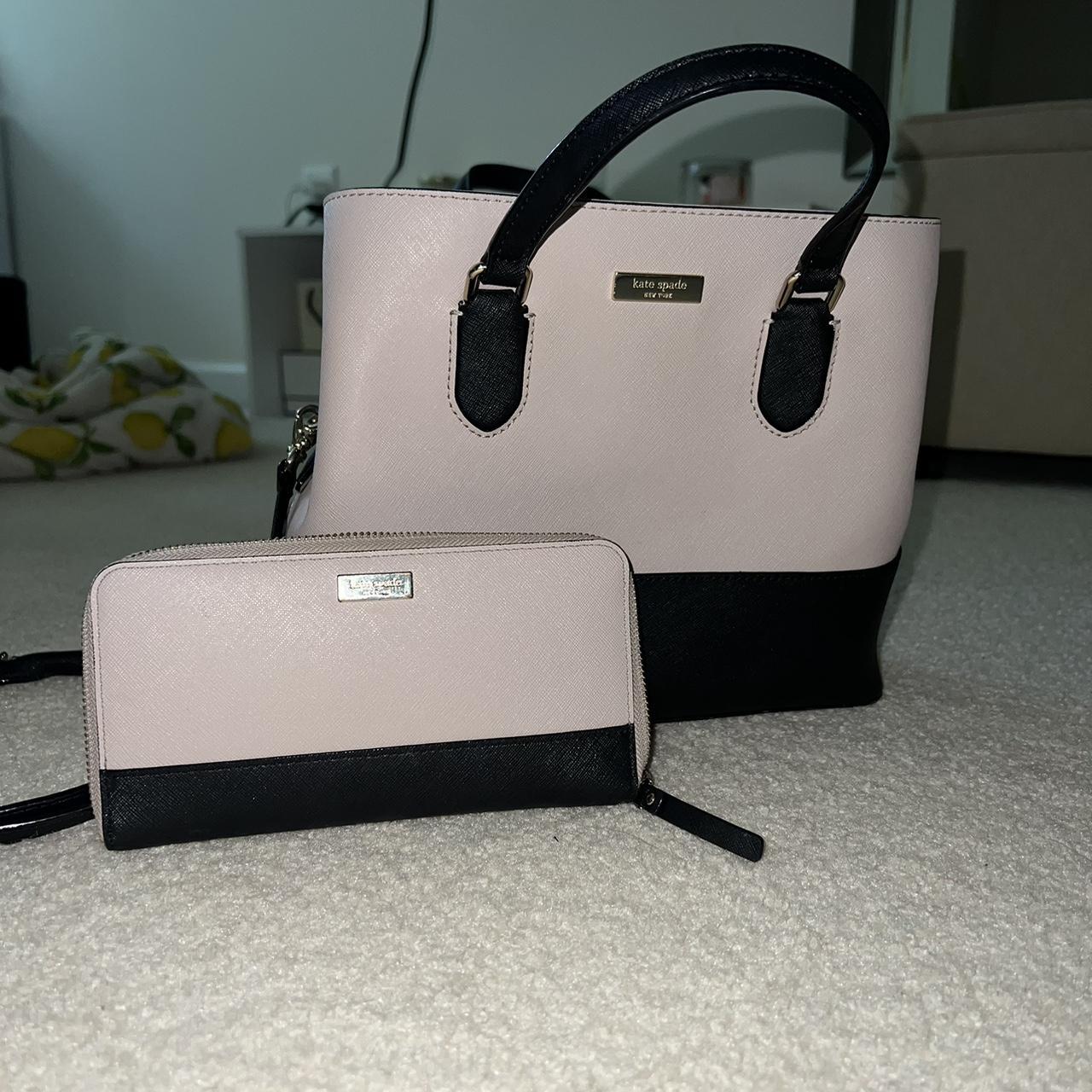 Two tone mauve/gray and black Kate Spade purse Depop - Main Image