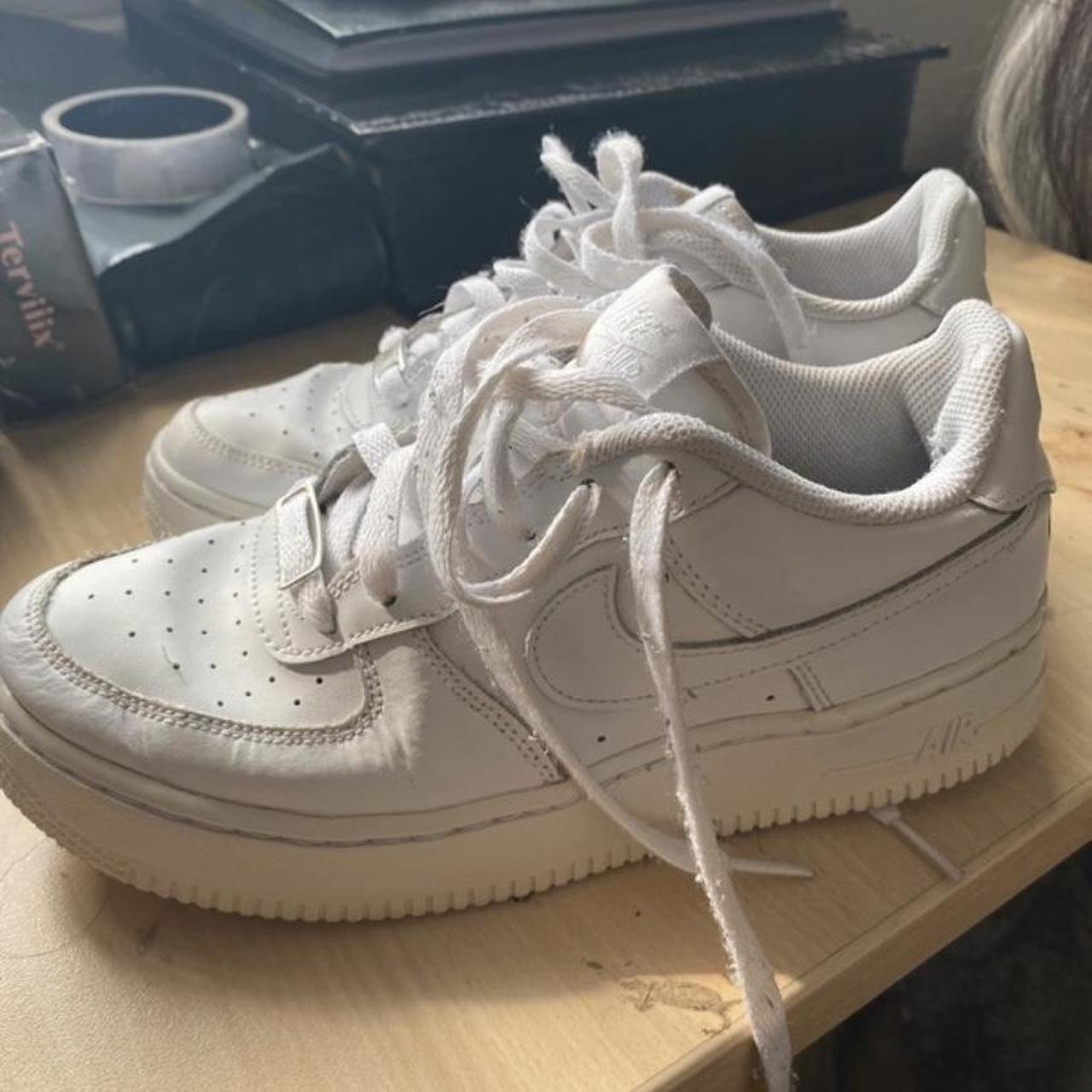 White Airforce 1s Been wornn very well but there is... - Depop
