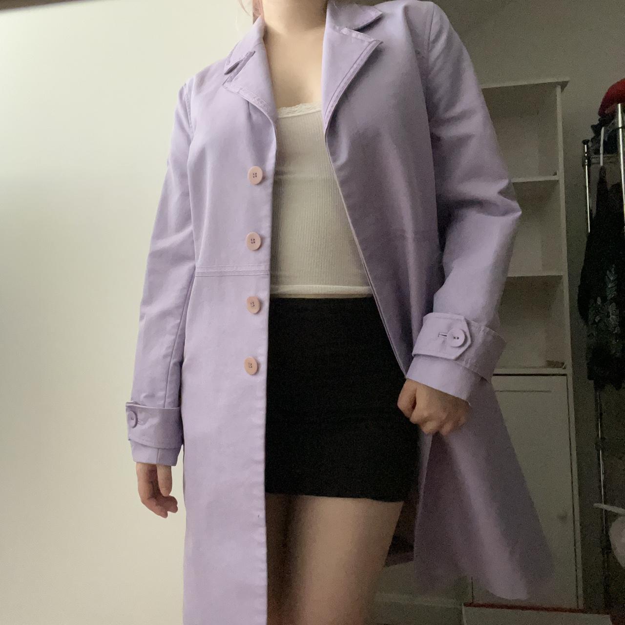 Lavender purple vintage trench coat! Super cute and... - Depop