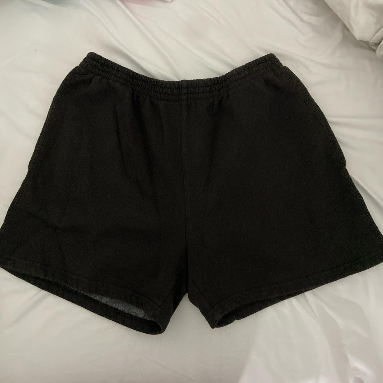Brandy Melville black rosa sweatshorts Perf... Depop