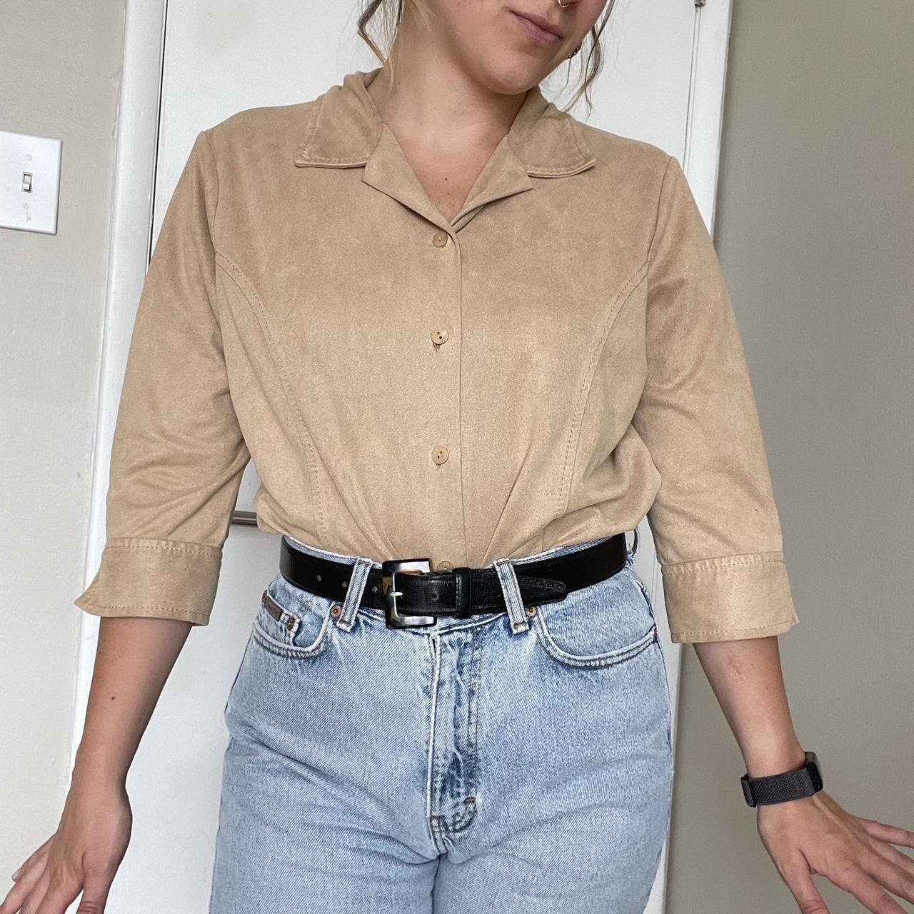 Camel Women's Tan Shirt Depop