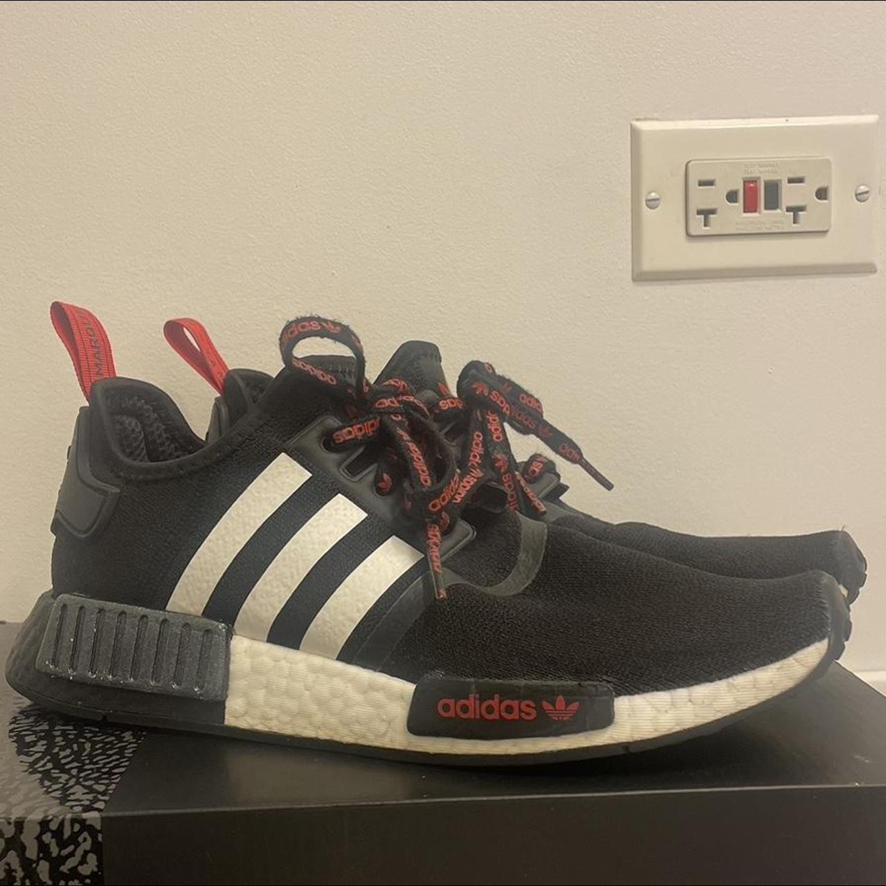 NMD red and black sneakers by Adidas FREE Depop