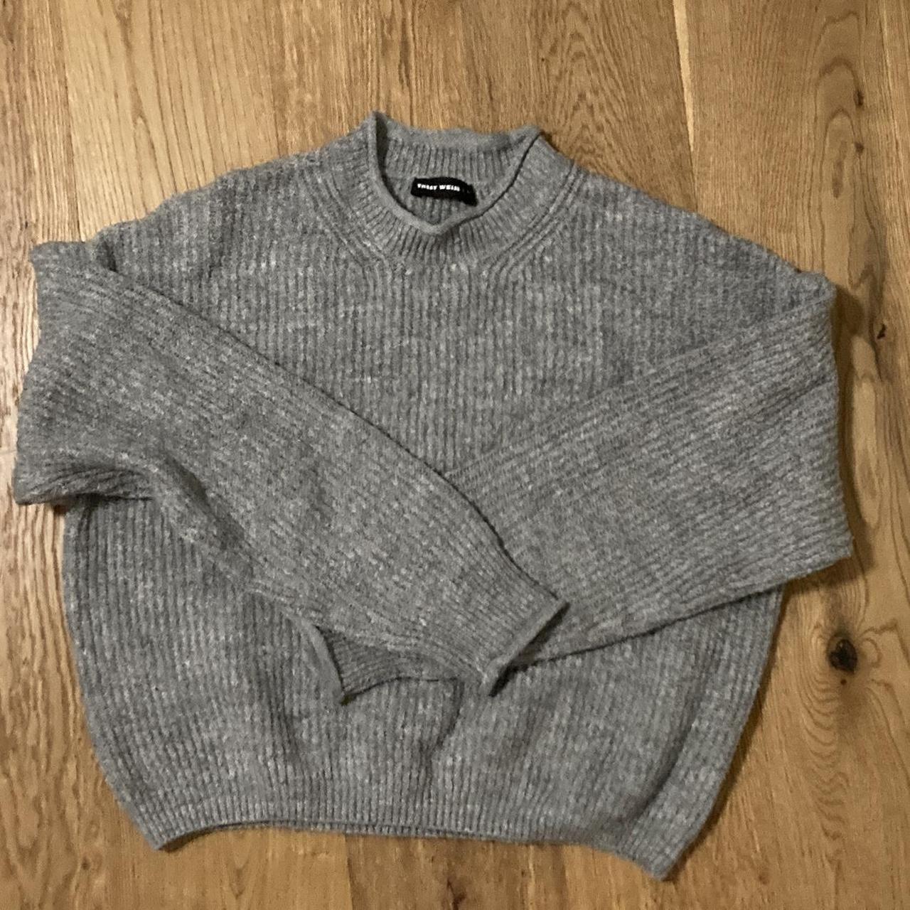 Strickpullover grau von Tally Weijl Grösse: L, Depop