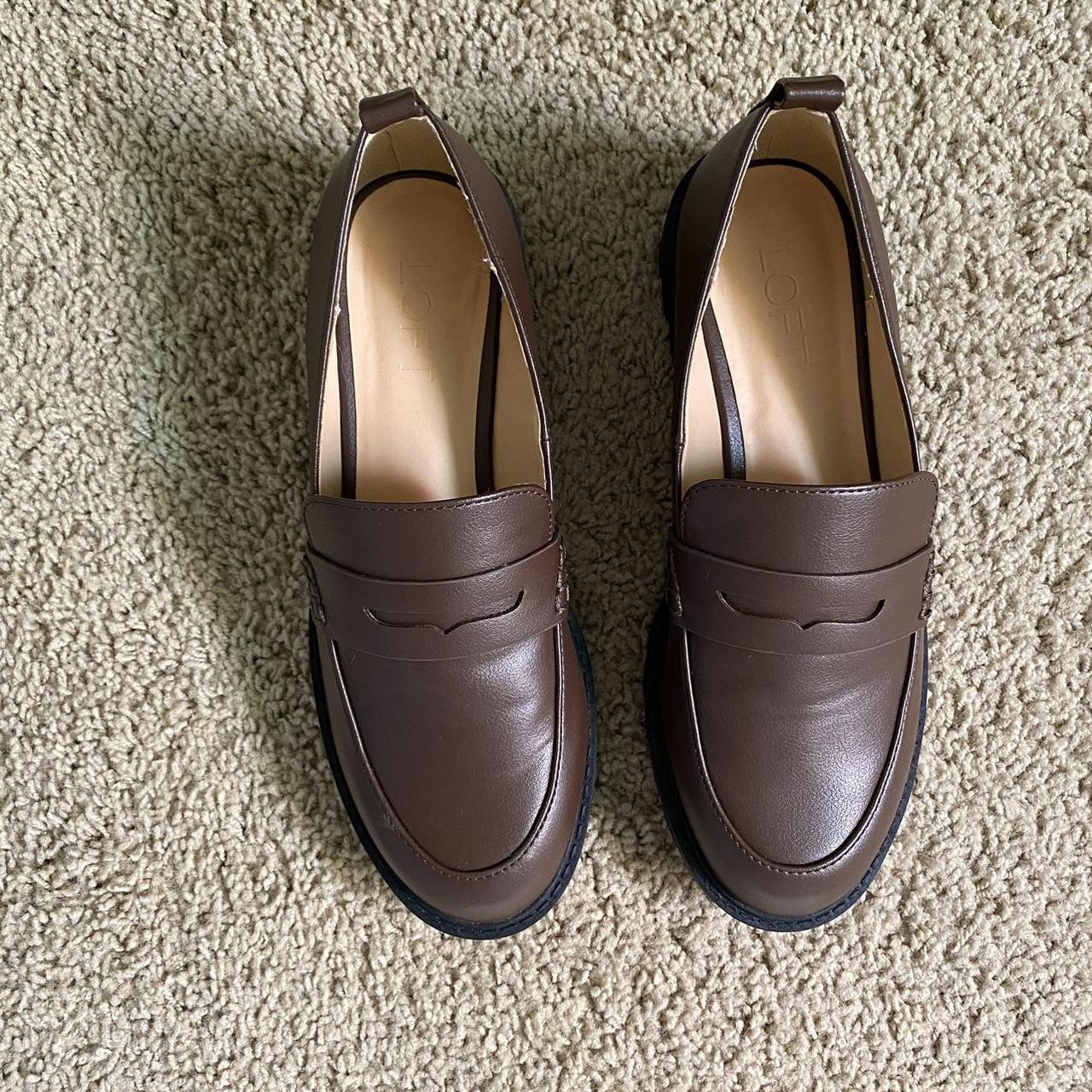 platform brown loafers