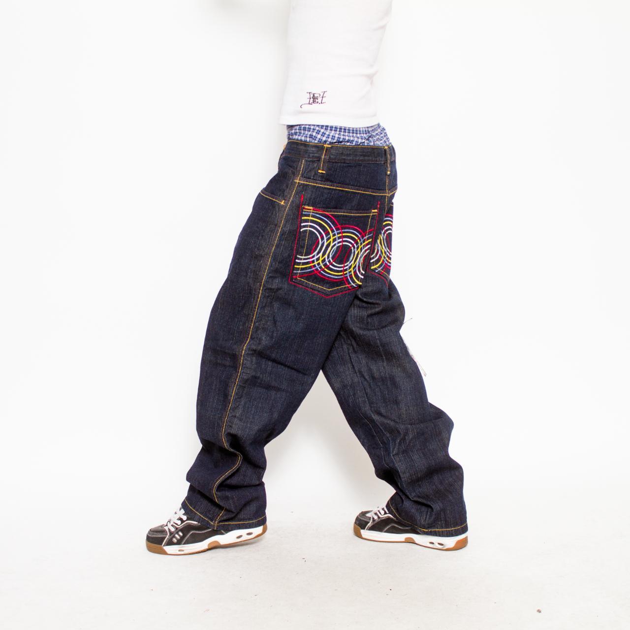 Deadstock 90s denim pants by Dodeca. NWT. Dark blue... - Depop