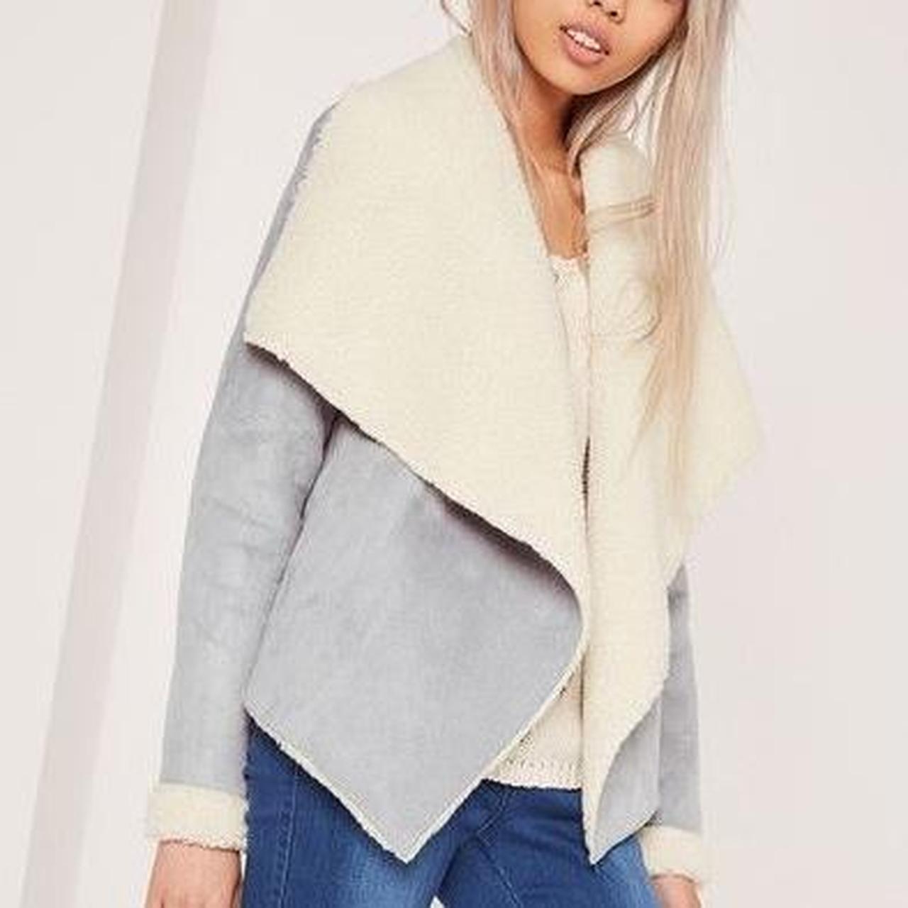 Missguided waterfall deals shearling jacket