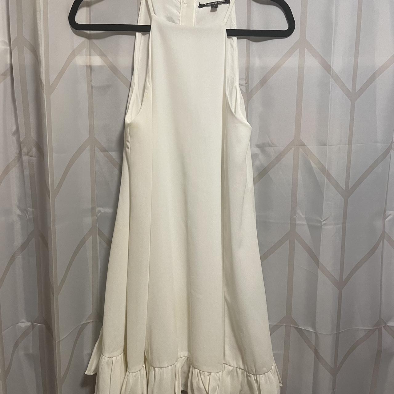gianni bini white baby doll dress buttons up the... - Depop