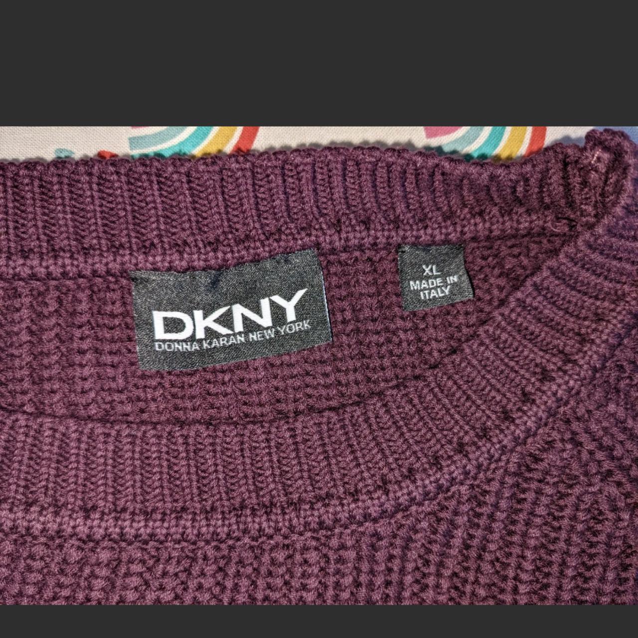 DKNY Men's Burgundy Jumper | Depop