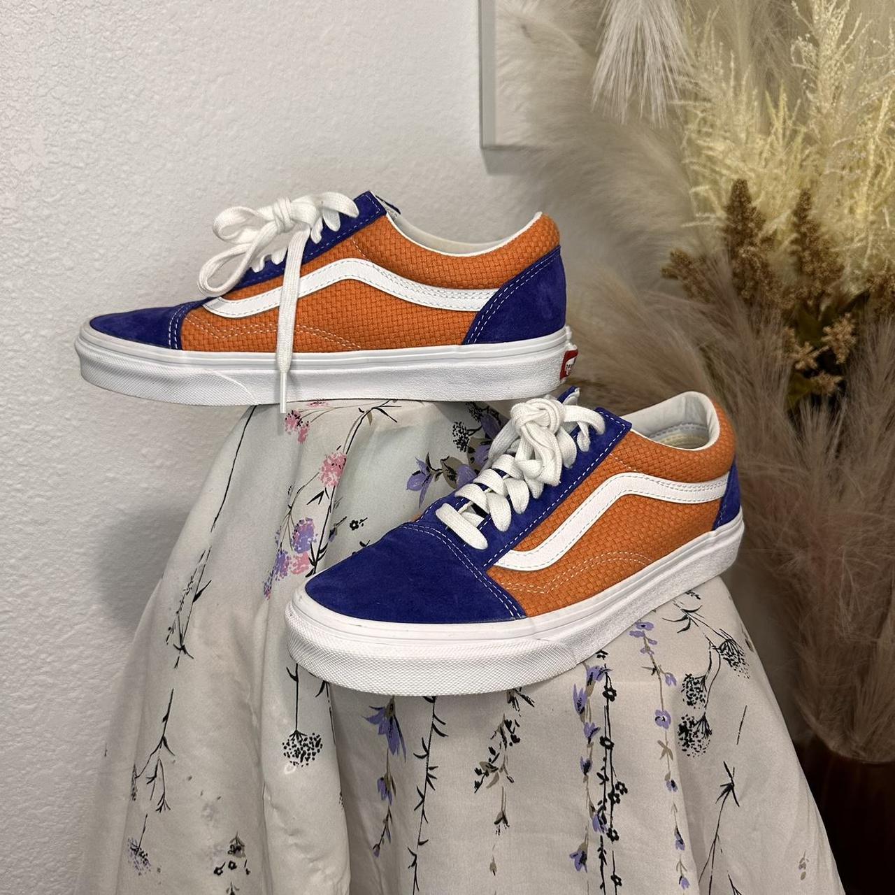 Orange low top vans on sale