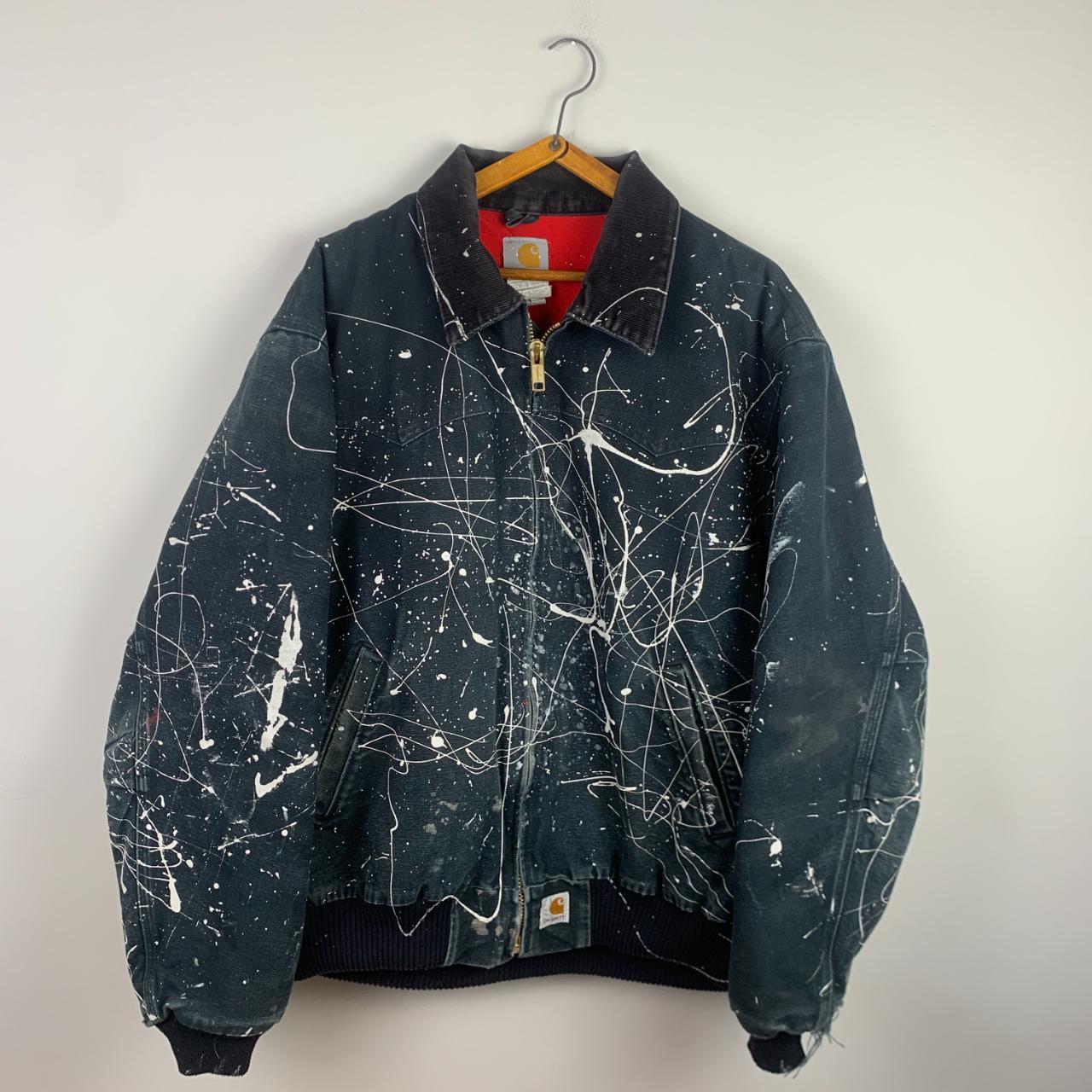90s Paint Splatter Carhartt Jacket Sick... Depop