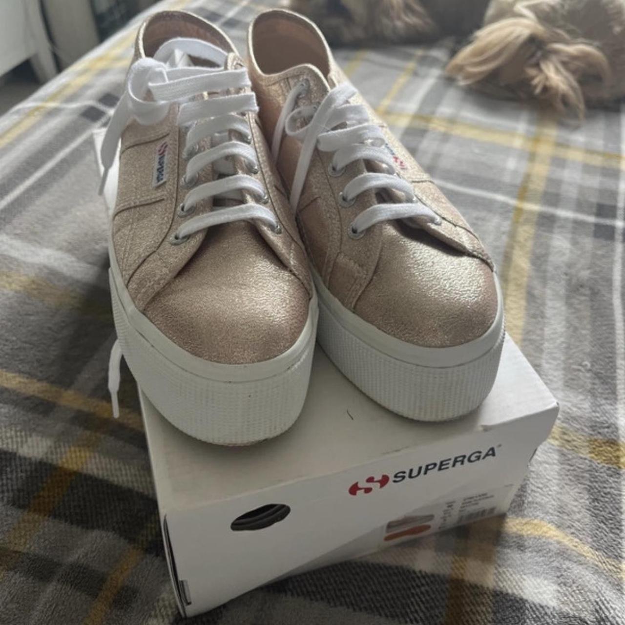 superga rose gold platform trainers hardly worn some