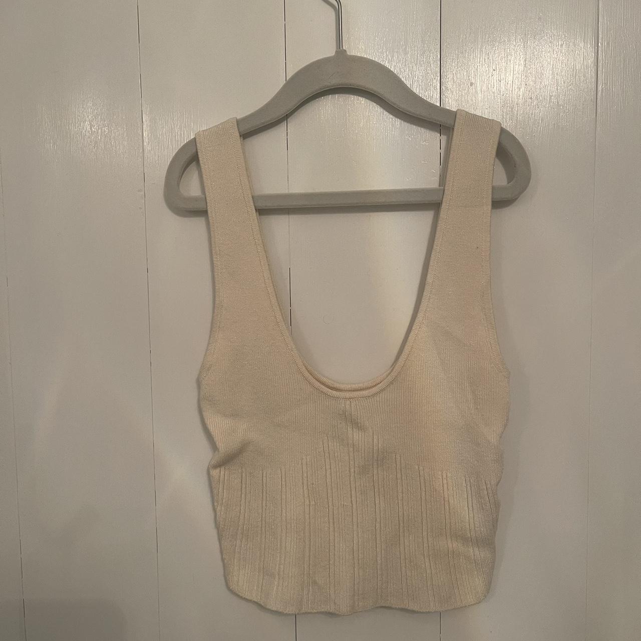 Urban cream tank top,very comfy knitted material... - Depop