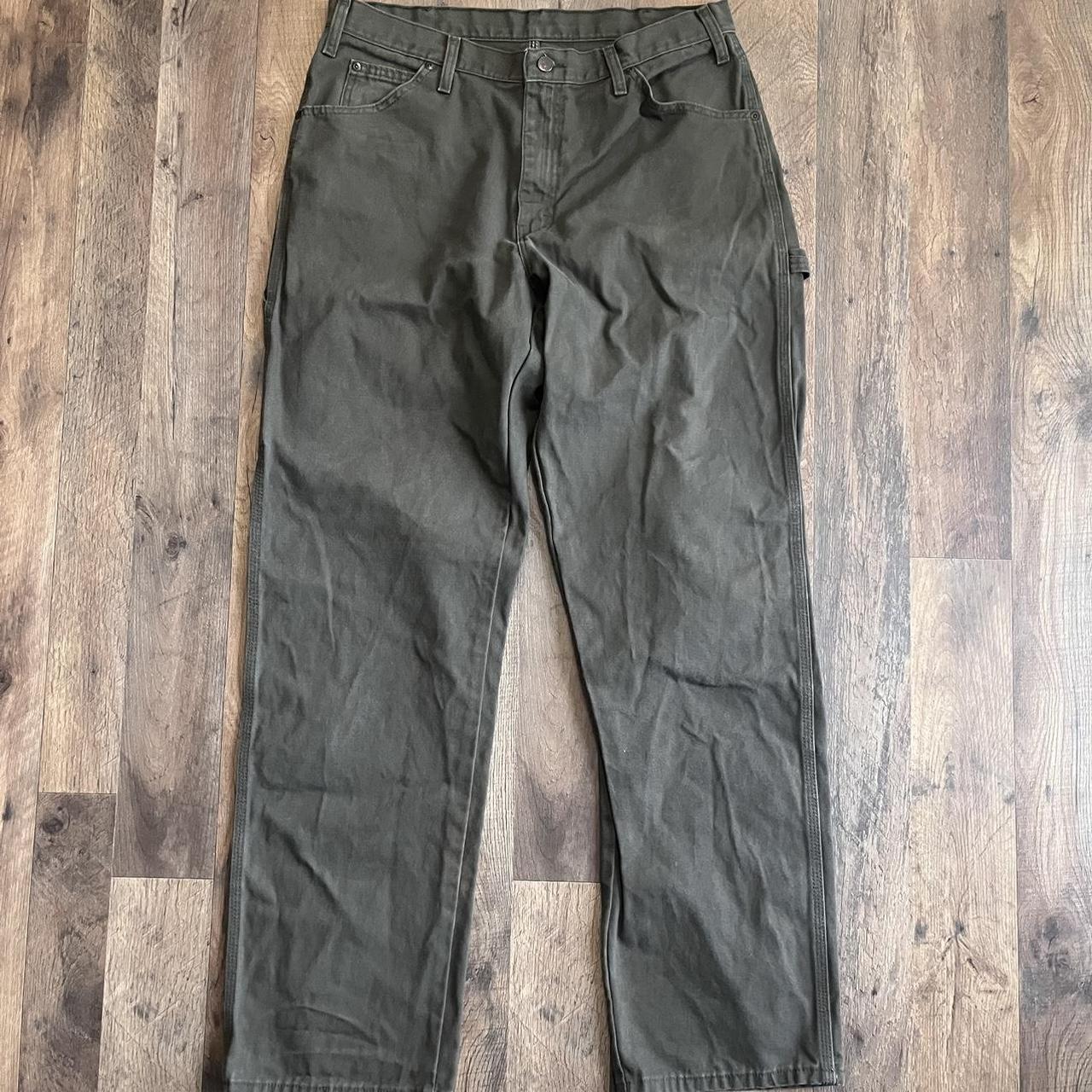 Olive Green Dickies Carpenter Pants 36x34 #workwear... - Depop