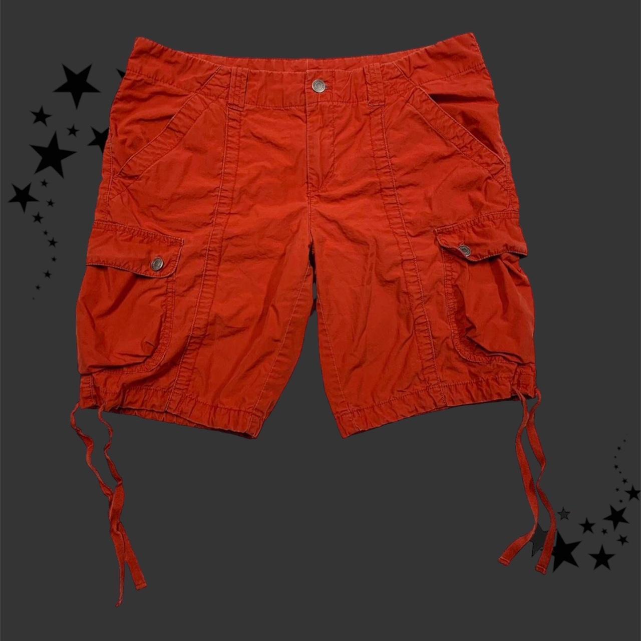 Orange Low Rise Long Cargo Shorts •DETAILS:... - Depop