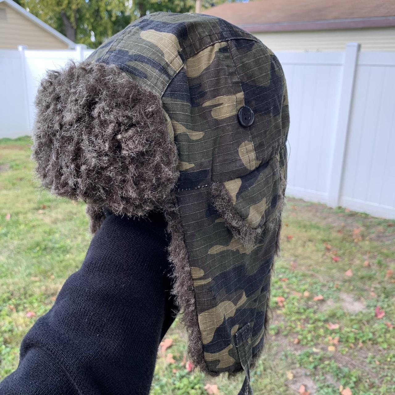 Y2K grunge trapper hat Camouflage camo print By... - Depop