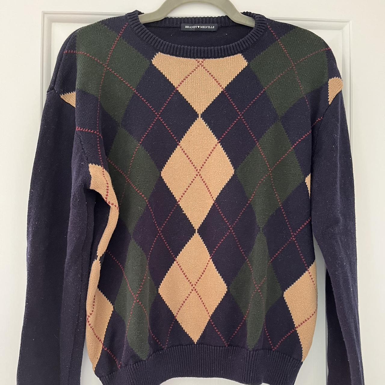 Brandy Melville Argyle Sweater super cute and... Depop