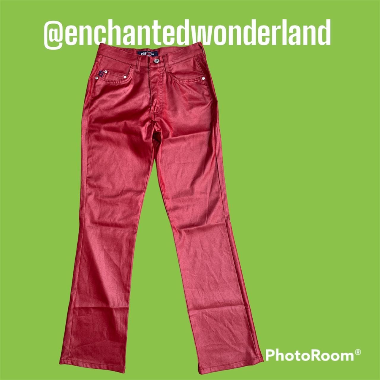 C’est D Women's Red and Burgundy Trousers