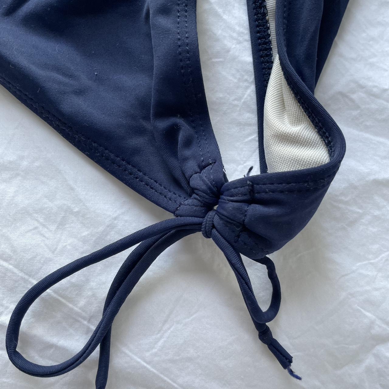 Navy Bikini Bottoms Ties on sides - Depop