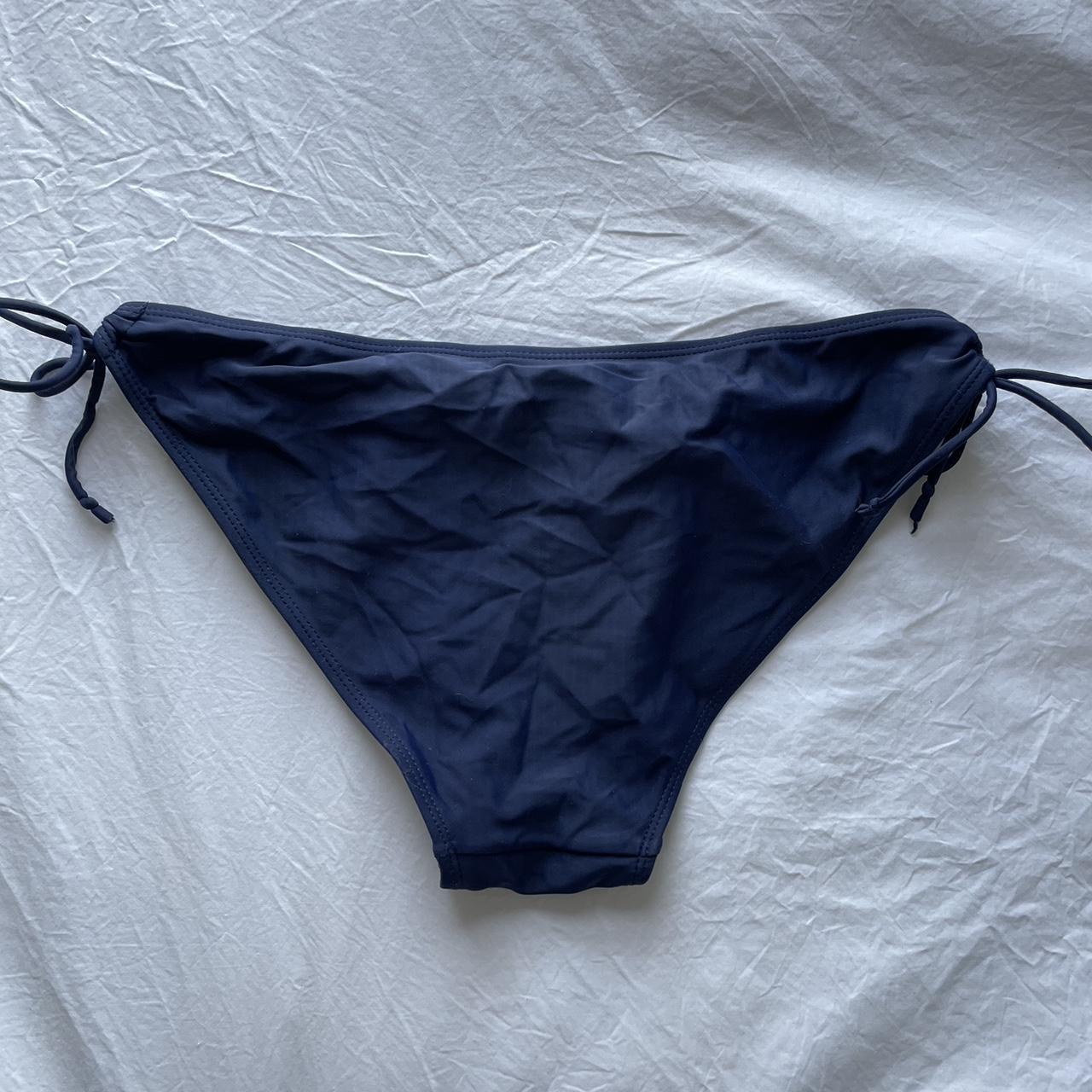 Navy Bikini Bottoms Ties on sides - Depop