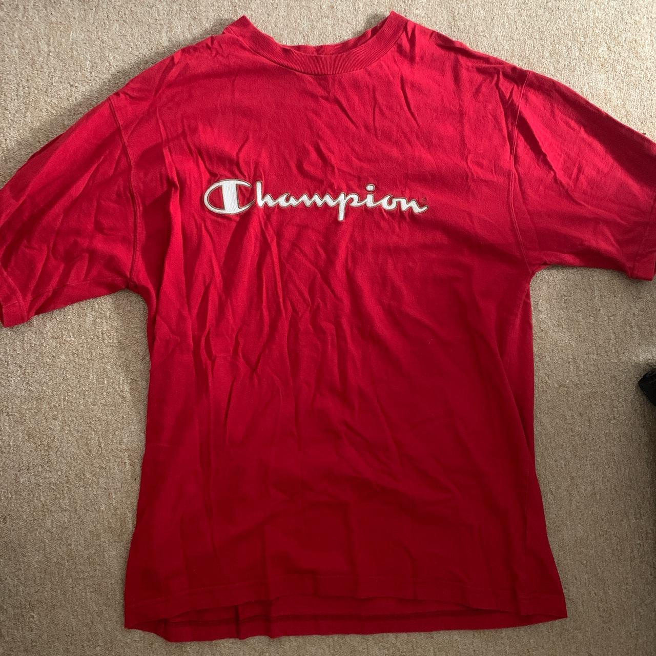 Red Champion T Shirt Size Xl Vintage Depop 2641