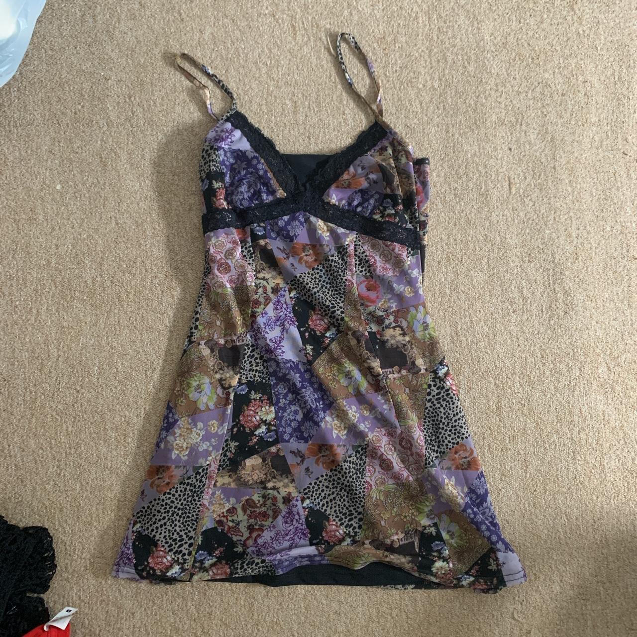 patterned mini dress mesh urban outfitters sizes/m Depop