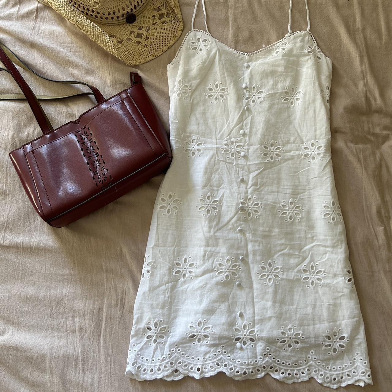 Adorable white mini dress with the most adorable... - Depop