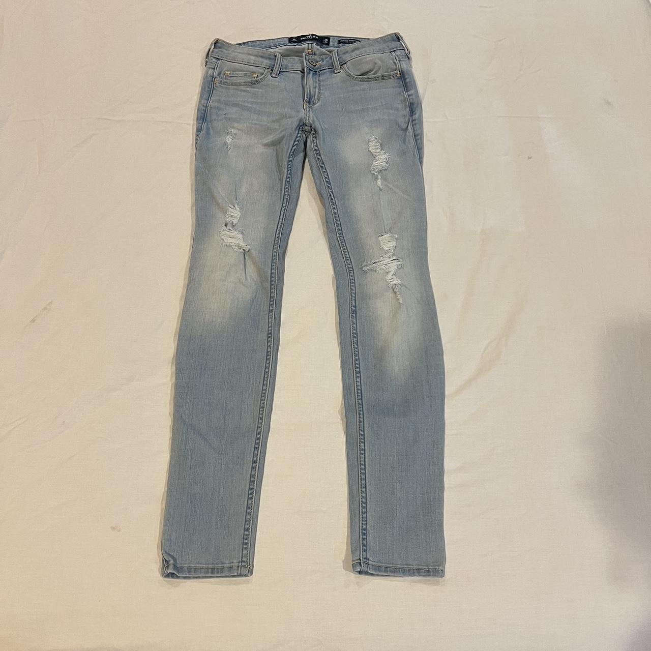 Low waisted Hollister ripped super skinny jeans! - Depop