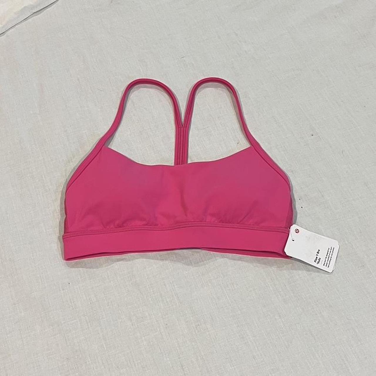 lululemon flow y bra nulu sonic pink nylon racerback... - Depop