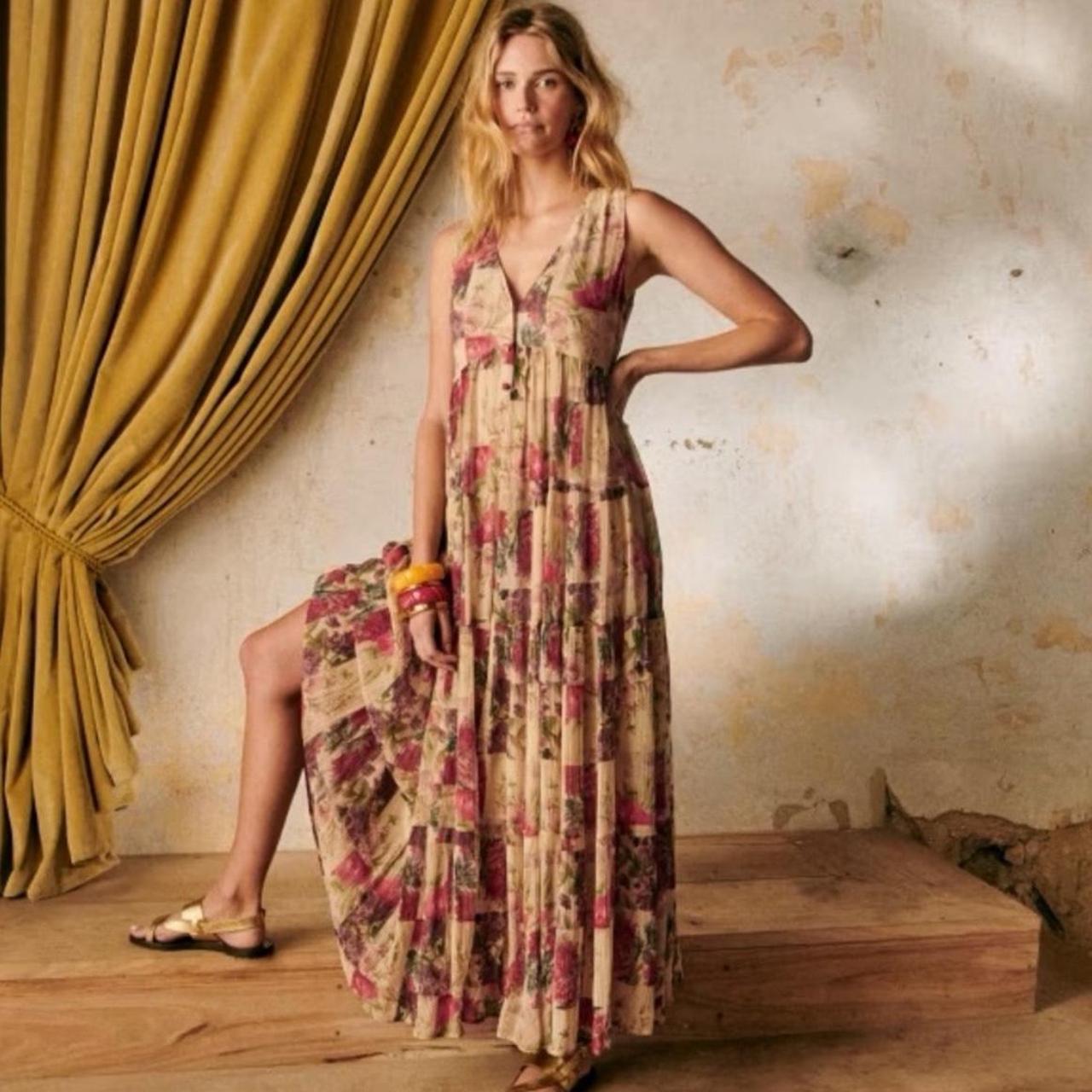 セザンヌ SEZANE Afida 36サイズ Sézane Alameda floral maxi dress In beautiful | Depop