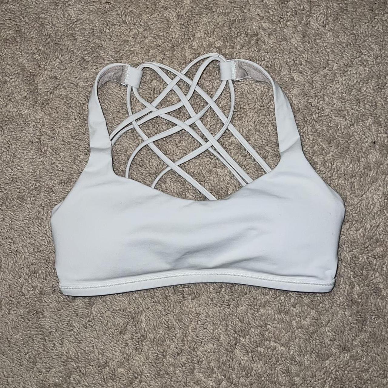 Lululemon White/Lemon Sorbet Ebb to Street Bra 🤍 - Depop