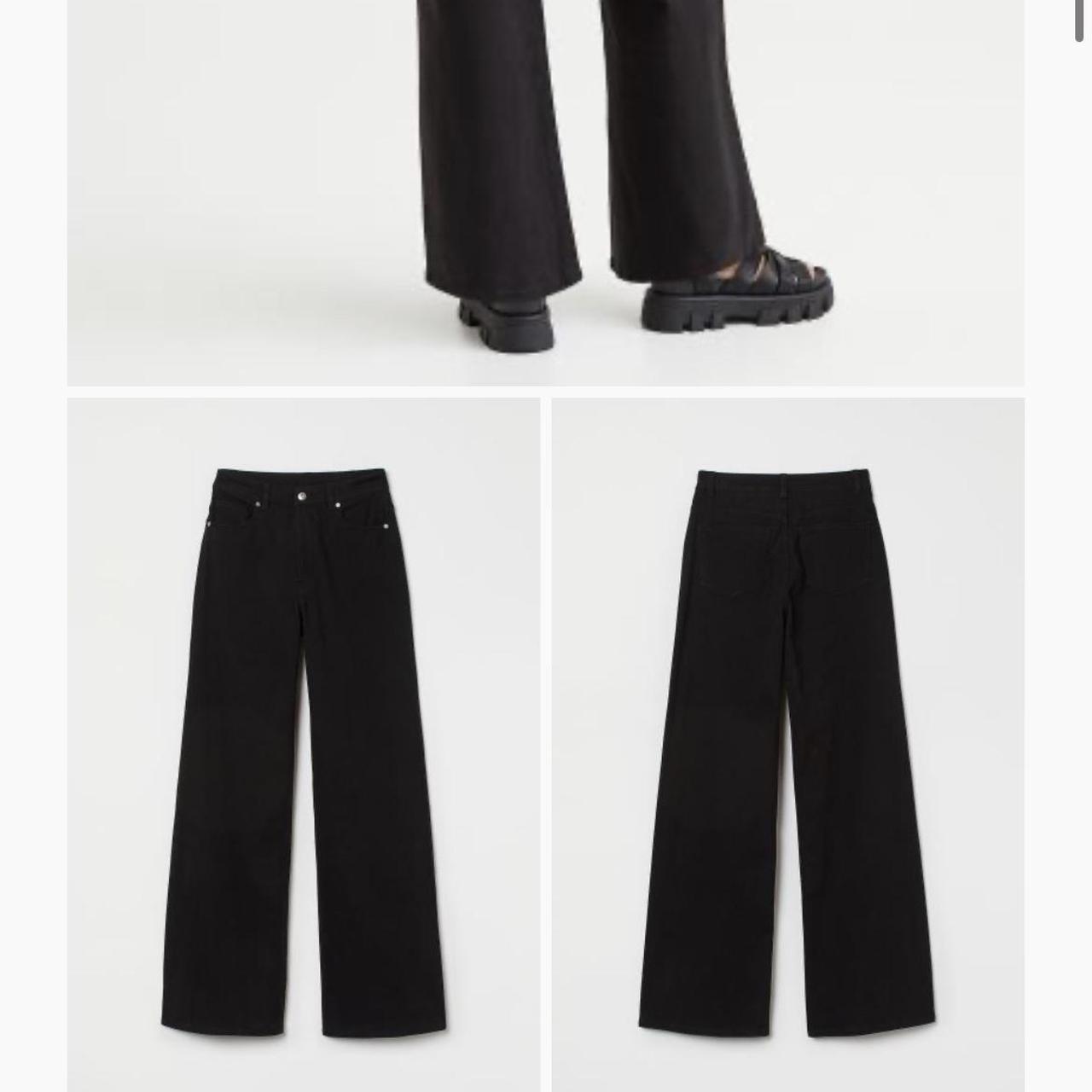 H&M wide leg twill pants brown Depop