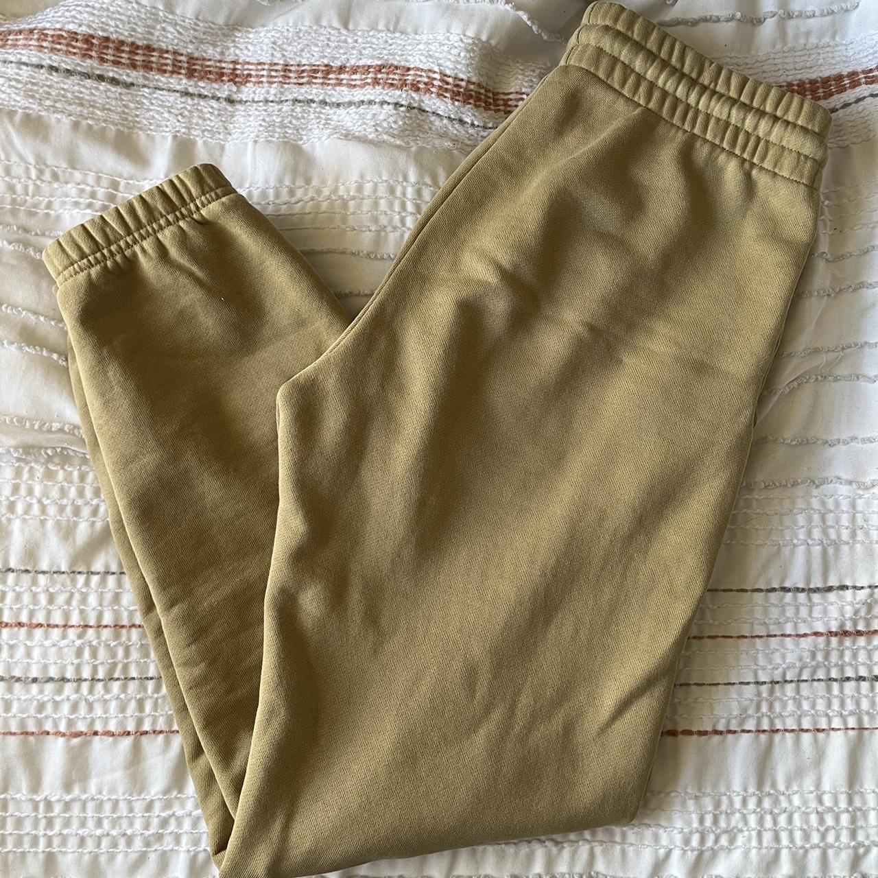 Mustard Yellow Aritzia sweatpants TNA cozyaf fleece... - Depop