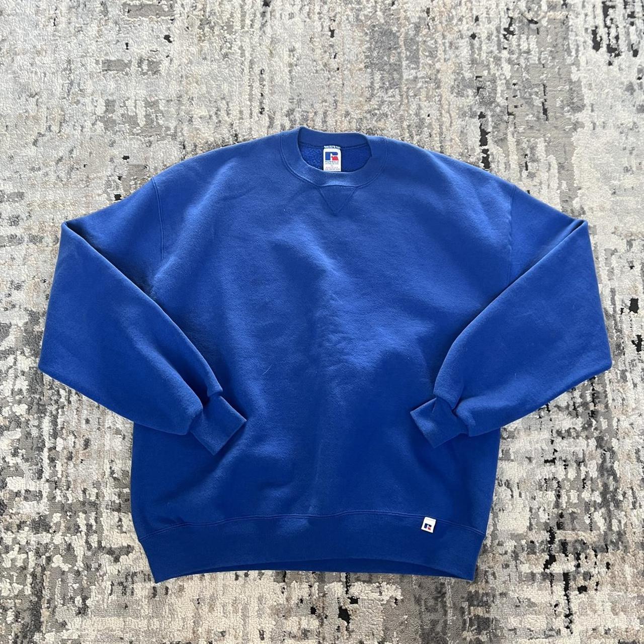 Russell Athletic Men's Blue Sweatshirt | Depop