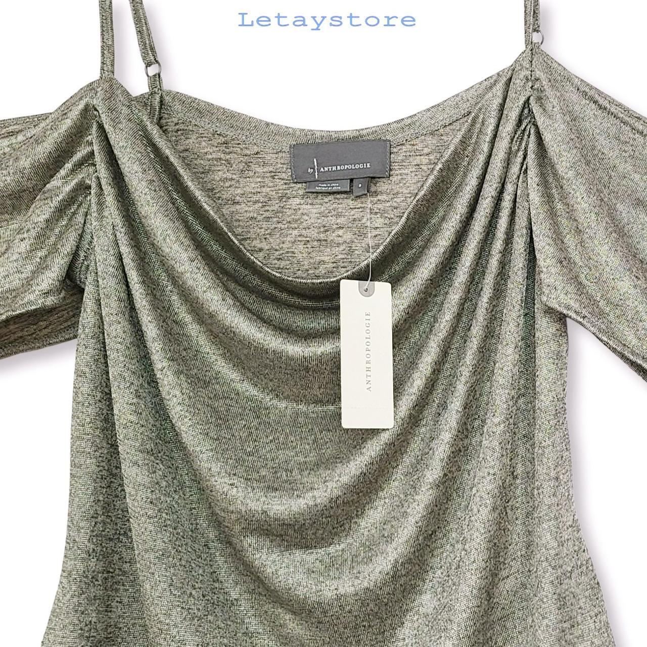 Anthropologie Lurex Cowl Neck Off The Shoulder... - Depop