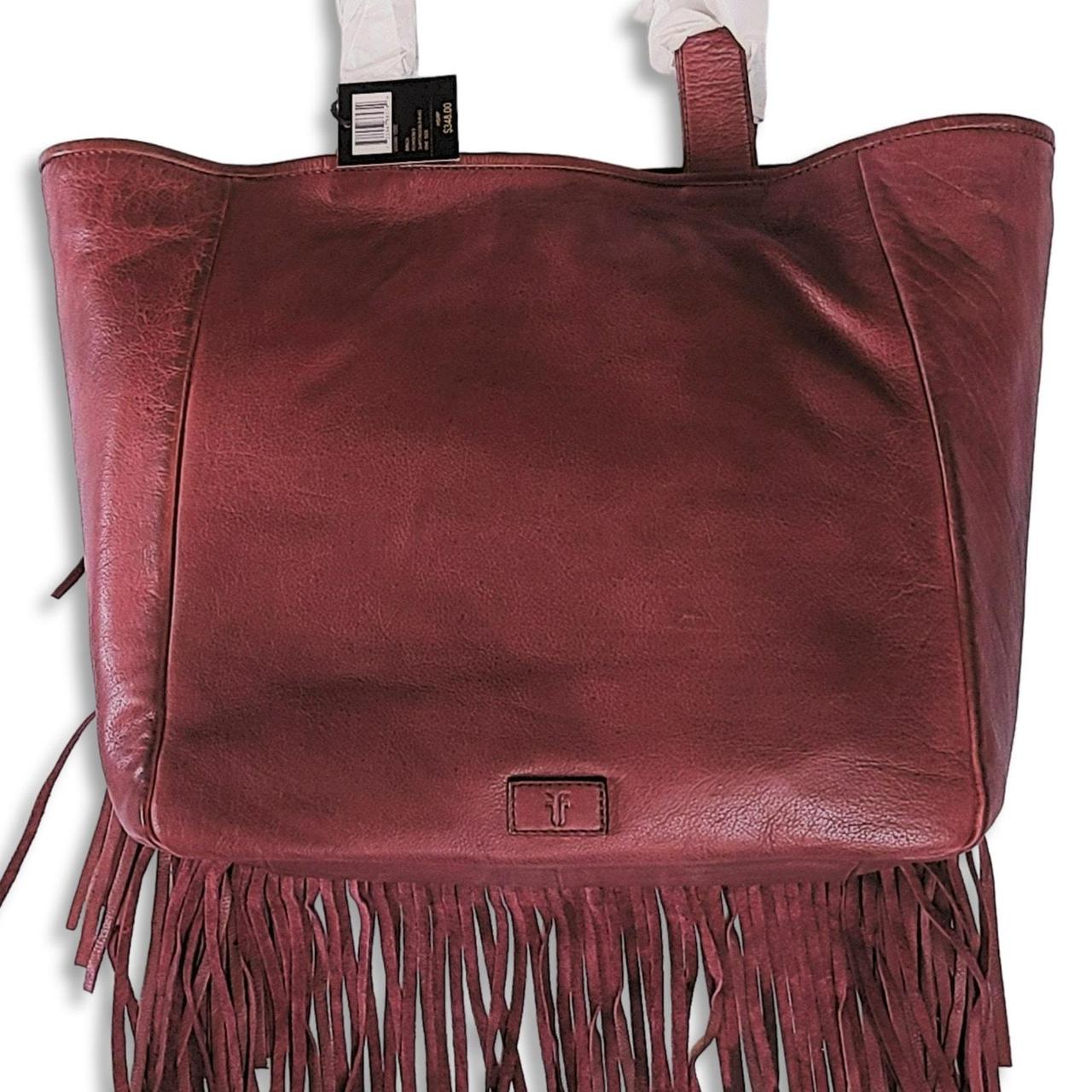 FRYE Genuine Leather Fringed Vivian sold Tote Large