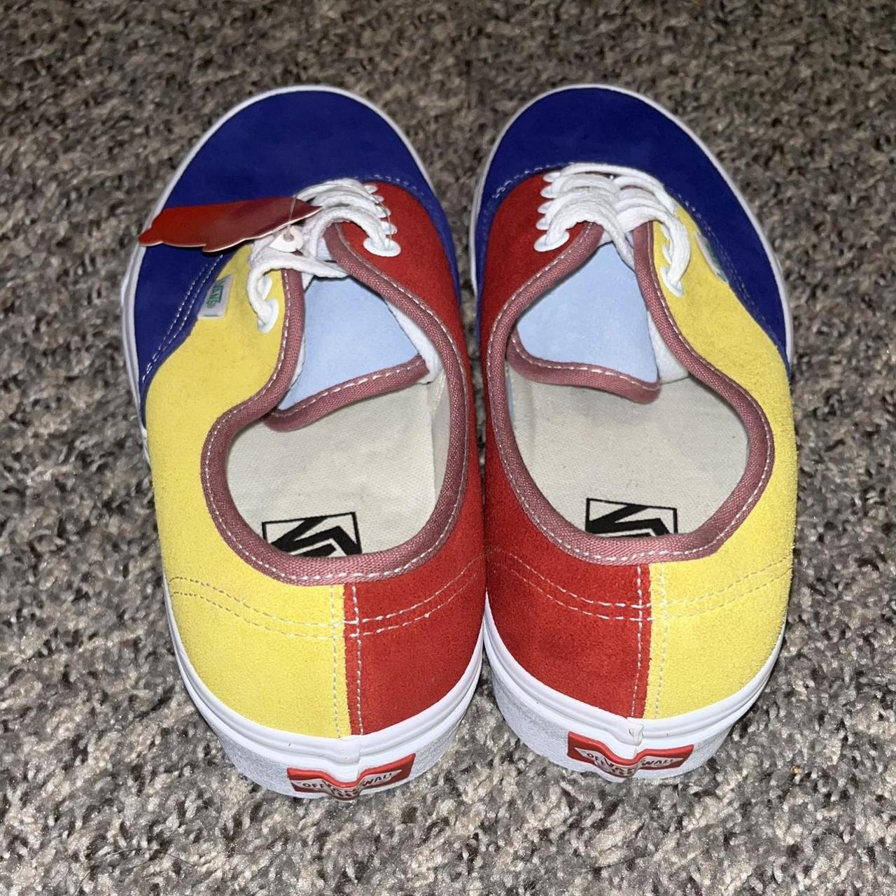 Vans red best sale blue yellow