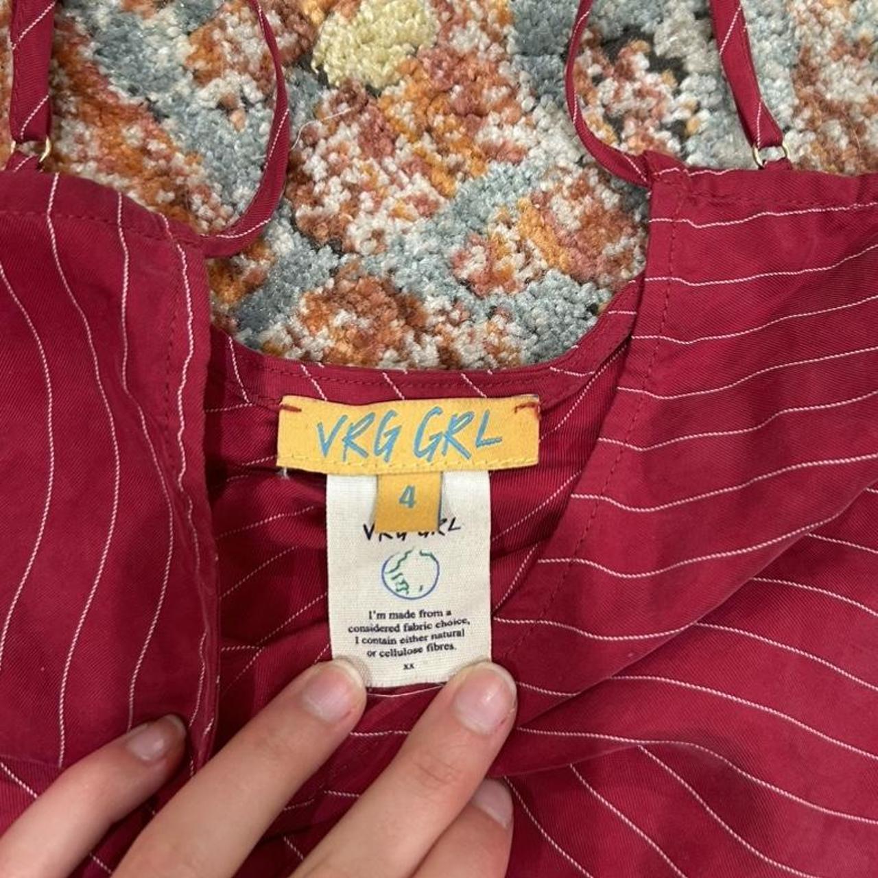 Verge Girl pinstripe tank Sangria color, very... Depop