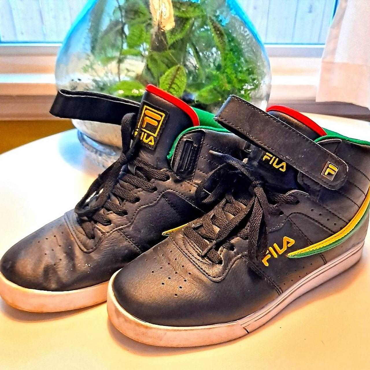 Green Yellow and Black Fila Vulc 13 MP Such a. Depop