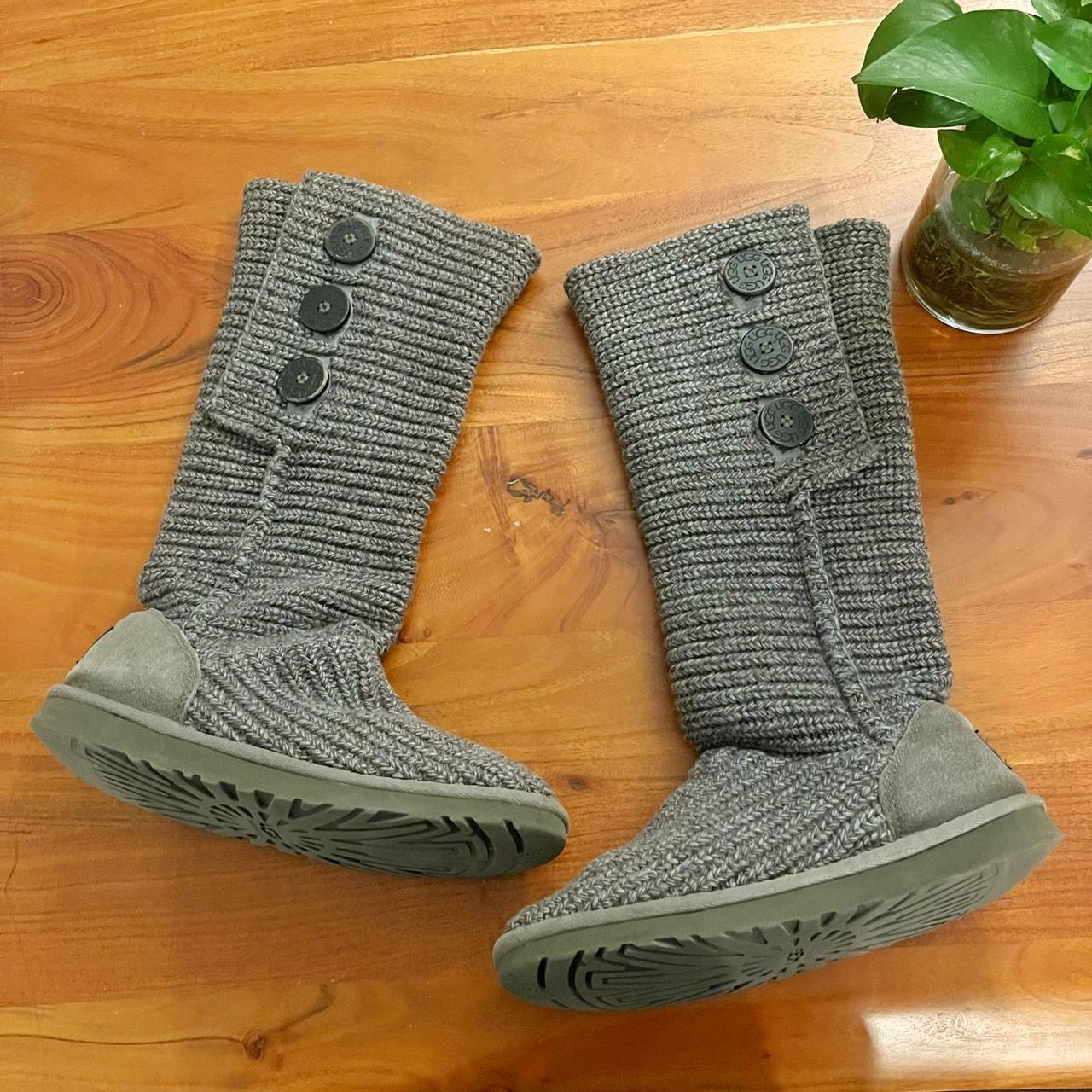 UGG Boots UGG Boots Classic Cardi Cabled Knit Grey... - Depop