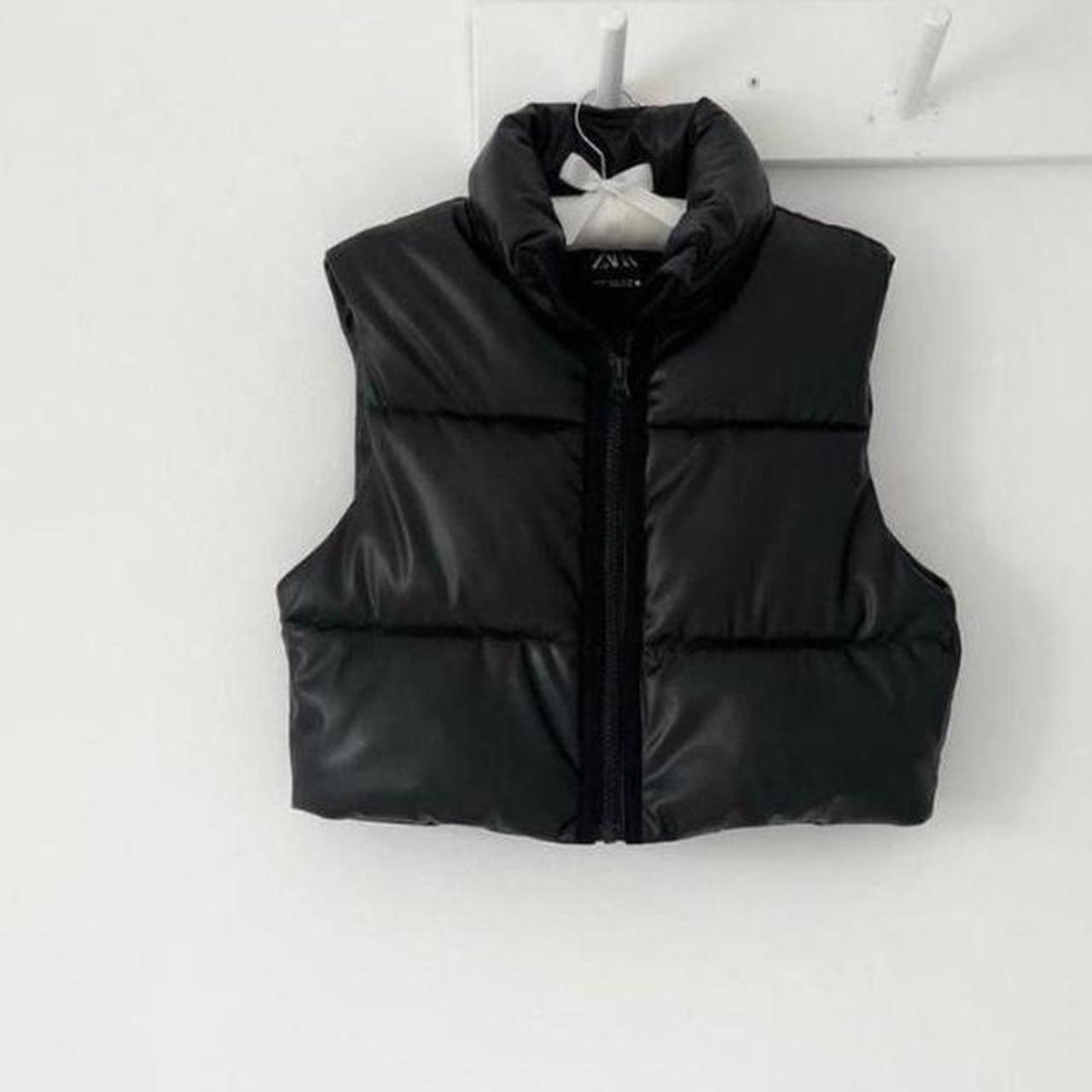 Leather gilet womens zara best sale