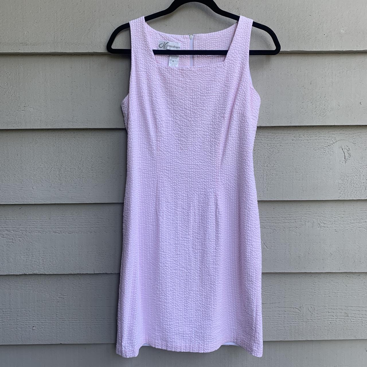 Vintage Seersucker Shift Dress Pink And White 90s Y2k Depop 6663