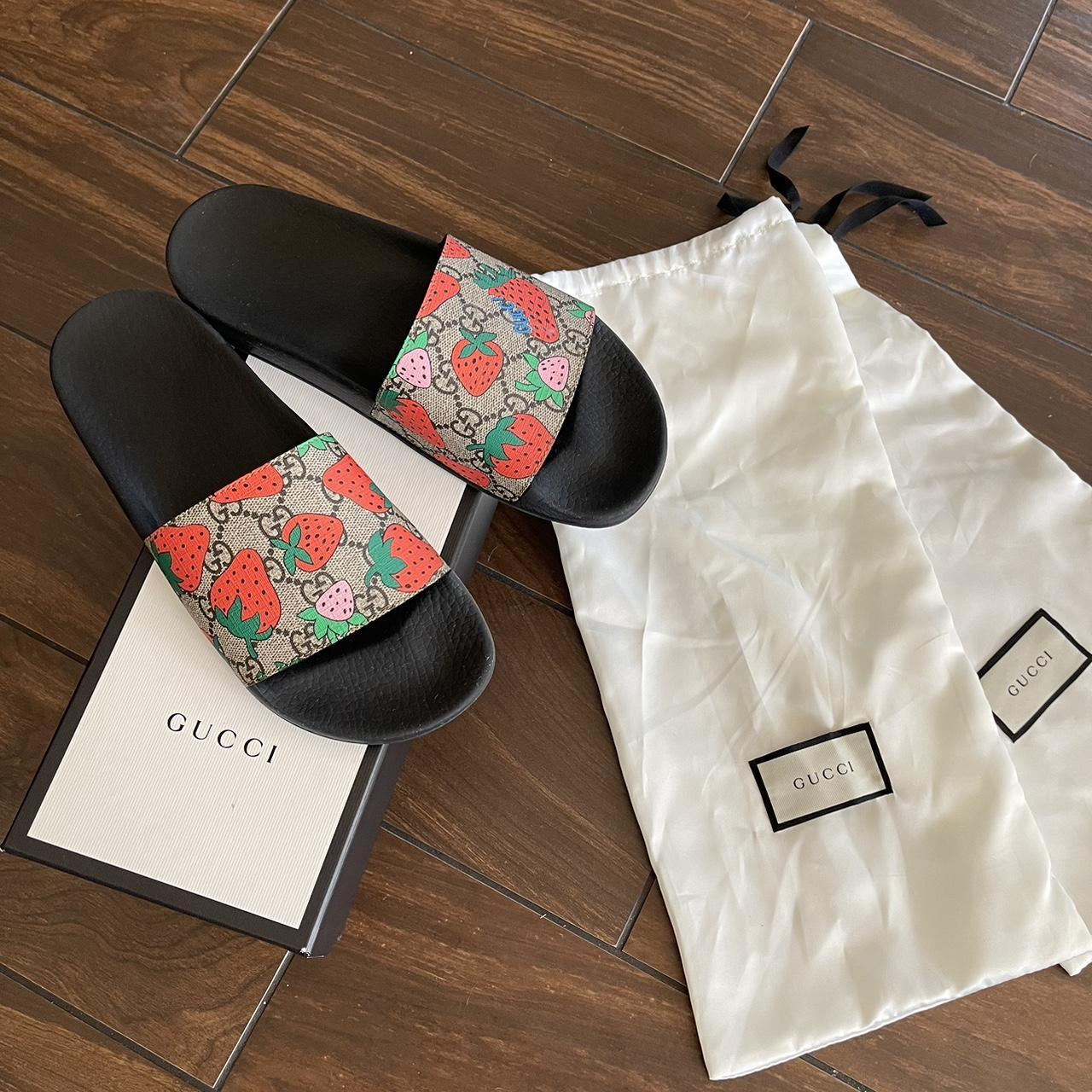 Women's strawberry gucci online slides