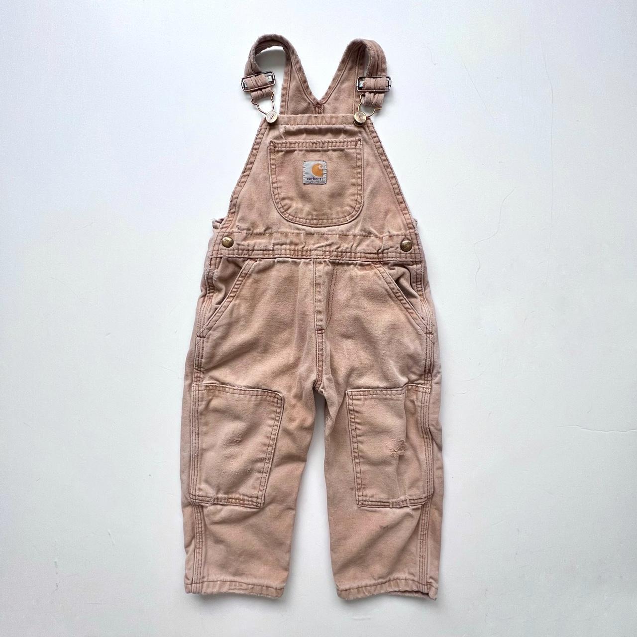 Baby Carhartt overalls 2T. Great faded tan color... Depop