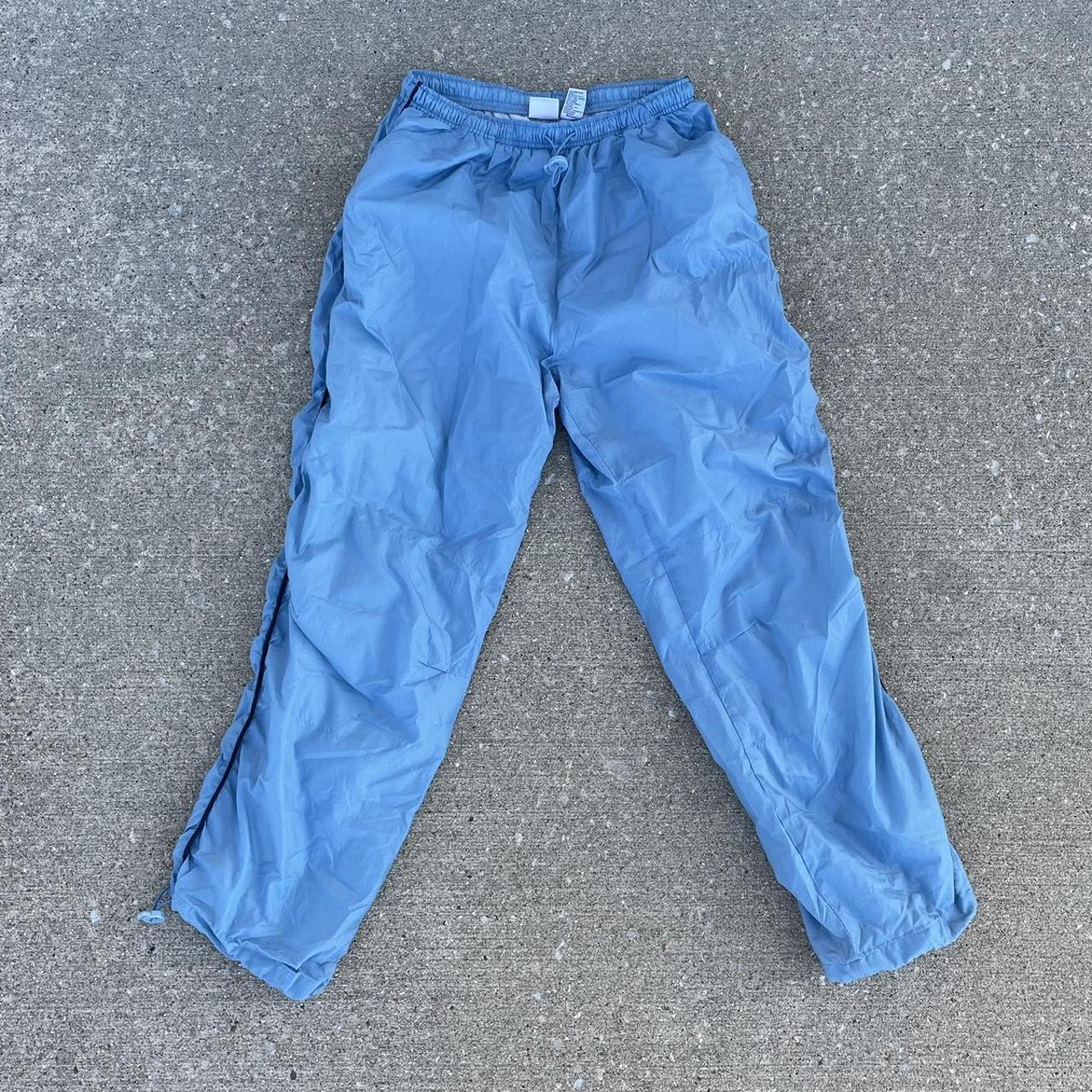 Vintage Parachute Warmup Pants Size L petite Waist:... - Depop