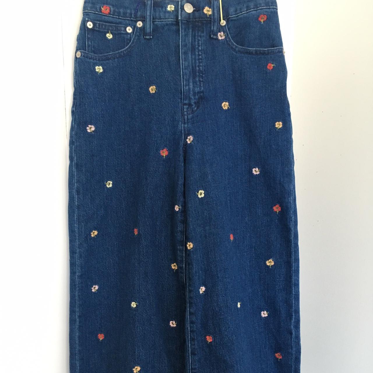 Madewell WideLeg Crop Jeans Confetti Floral... Depop