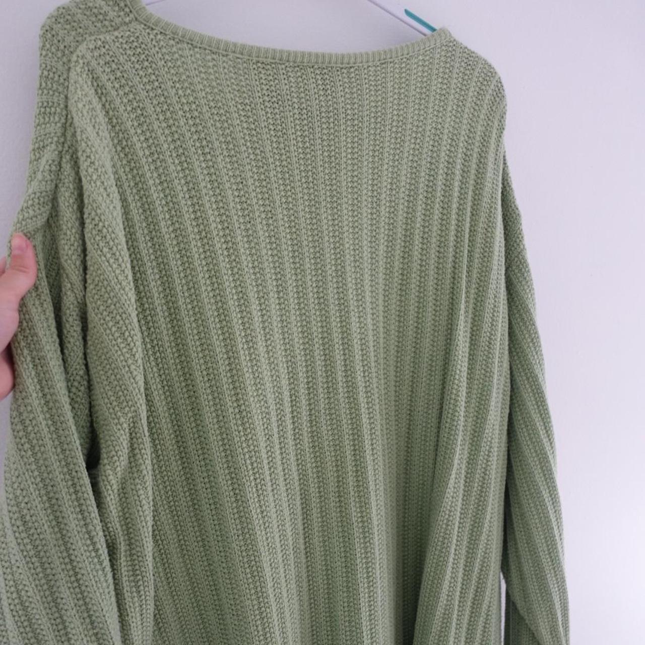 Light Green Oversized Comfy Sweater Small hole as... - Depop