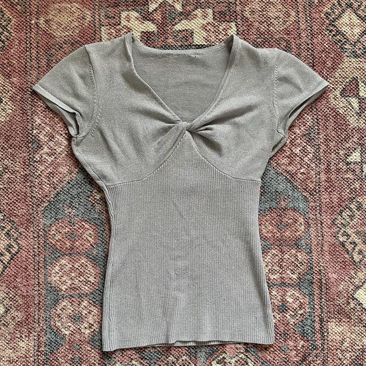 INC International Concepts Women's Grey and Silver Blouse