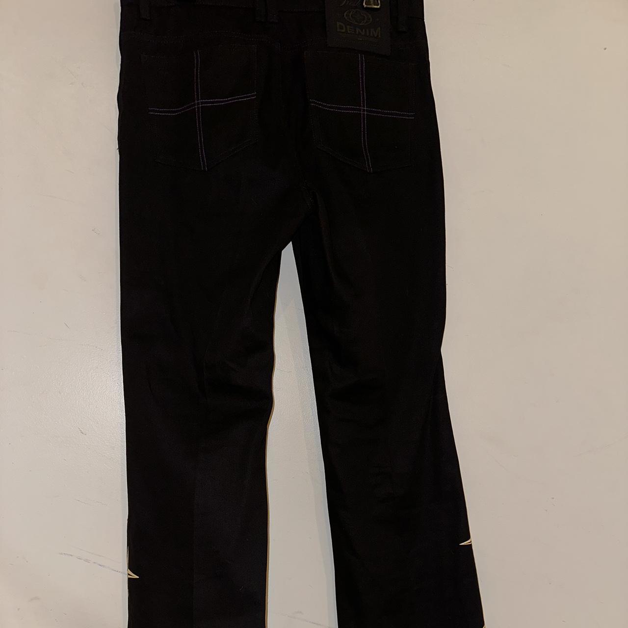 Men's Black and Yellow Jeans Depop